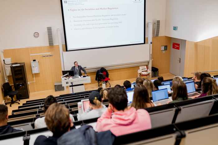 Professor Alessio Pacces during a lecture